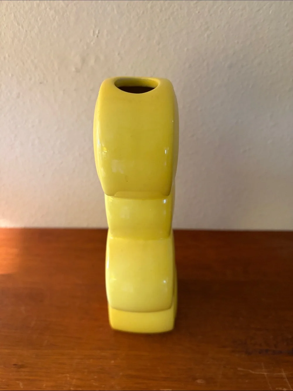 Yellow Smiley Stack Ceramic Vase - Cheerful Home Accent